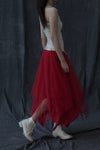 Marc Le Bihan 2590 Collection of Triple Tulle Silk Skirts Handmade in France MLB-2590-HONG Red